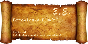 Borovicska Elmó névjegykártya